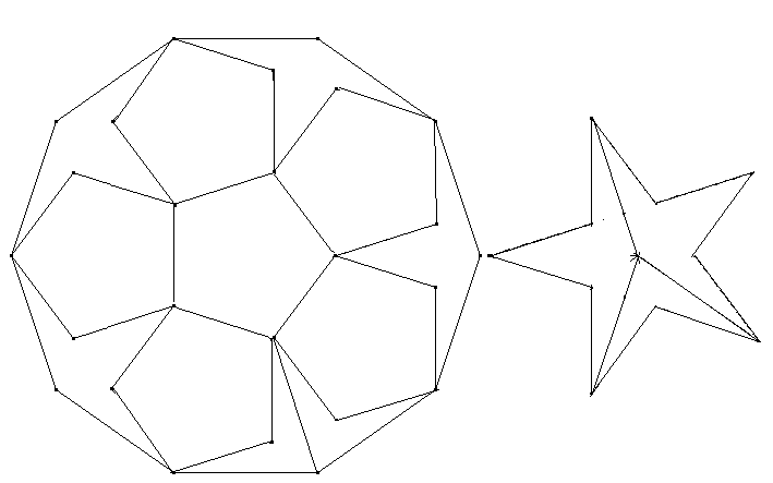 Abbildung: Lösung 5,2-Sterne und regelmäßige Fünfecke