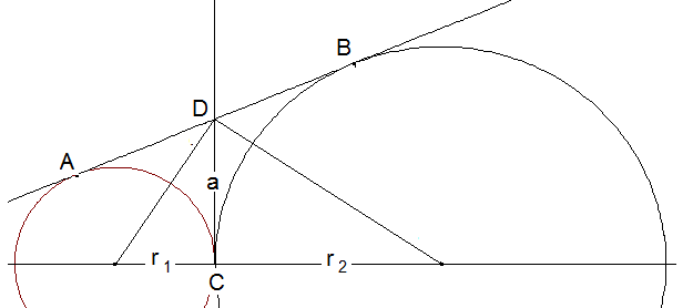 Abbildung: Geometrisches Mittel zweier Durchmesser