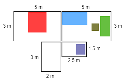 Grundriss einer Wohnung mit Möbeln (einfaches Beispiel)