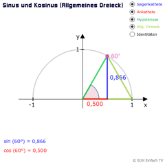 Sinus und Kosinus (Allgemeines Dreieck)