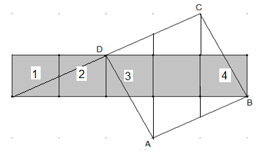 Abbildung: Lösung Quadrat mit 5 Quadraten