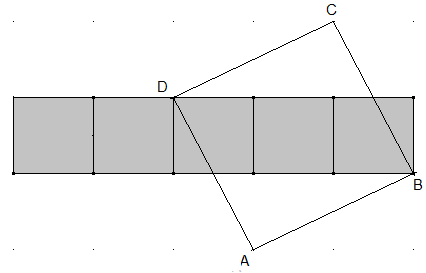 Abbildung: Quadrat mit 5 Quadraten