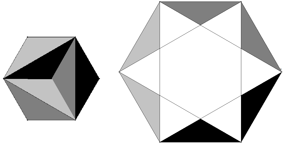 Abbildung: Lösung B - Regelmäßige Sechsecke