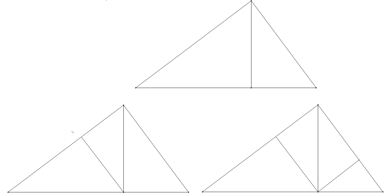 Abbildung: Lösung B - Dreieck mit ähnlichen Dreiecken