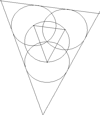 Abbildung: Lösung Drei Kreise im Dreieck