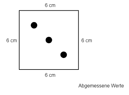 Zeichnung Würfel - Abgemessene Längen