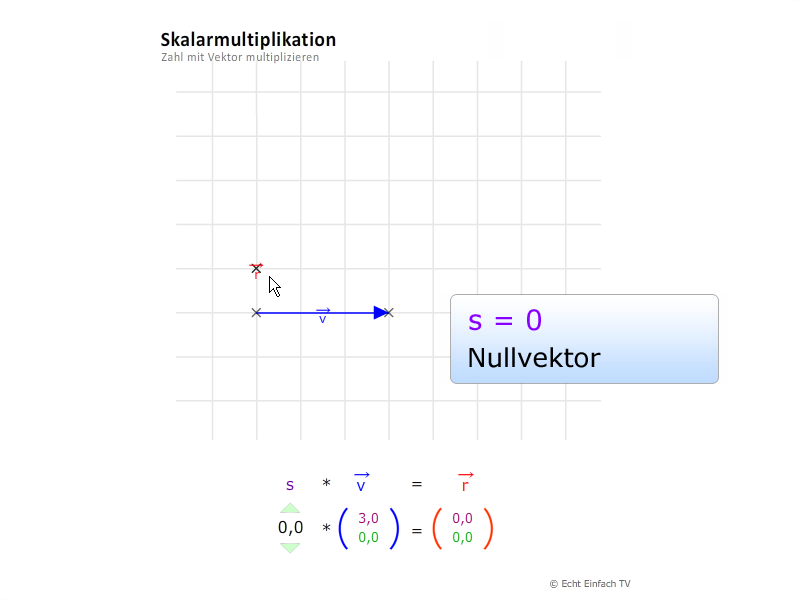 Nullvektor mittels Skalarmultiplikation