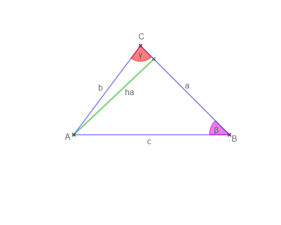 Sinussatz Dreieck mit Höhe