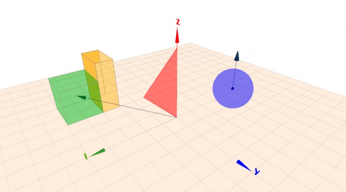 Examples of sphere, cuboid, cube, triangle, vector