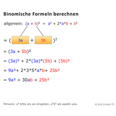 Binomische Formeln Rechner