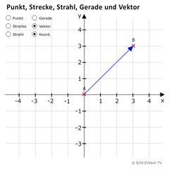 Punkt, Strecke, Strahl, Gerade, Vektor