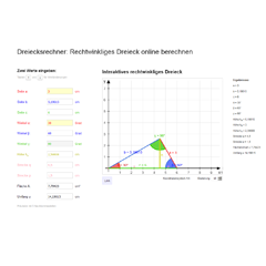 Dreiecksrechner für rechtwinklige Dreiecke