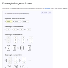 Ebenengleichungen umformen