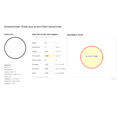 Kreisrechner: Kreis berechnen