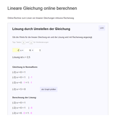 Lineare Gleichung berechnen
