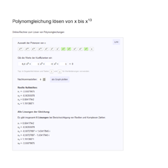 Polynomgleichung lösen
