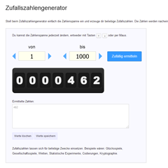 Variabler Zufallsgenerator (html5)