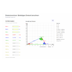 Dreiecksrechner für beliebige Dreiecke