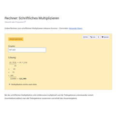 Schriftliche Multiplikation