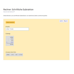 Schriftliche Subtraktion