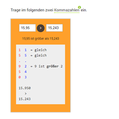 Kommazahlen vergleichen