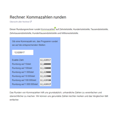 Kommazahlen runden