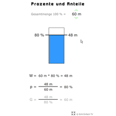 Prozente und Anteile (Formeln) 