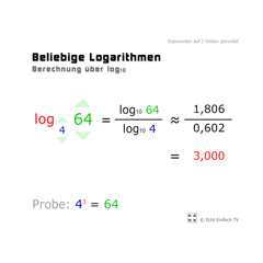 Logarithmus über log10 