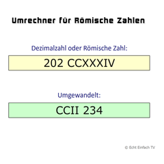 Römische Zahlen - Umrechner