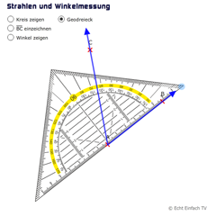 Strahlen und Winkelmessung (Geodreieck)