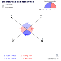 Winkel: Scheitelwinkel und Nebenwinkel