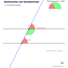 Winkel: Stufenwinkel und Wechselwinkel