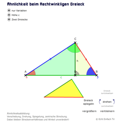 Rechtwinklige Dreiecke: Ähnlichkeit