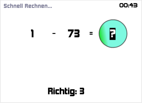 Mathe Spiel: Schnell Rechnen