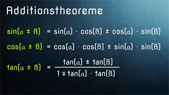 Additionstheoreme - Herleitung für Tangens