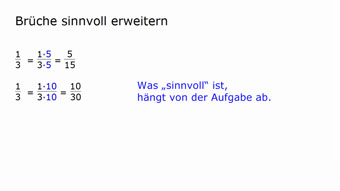 Brüche sinnvoll erweitern