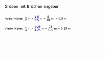 Größen mit Brüchen angeben