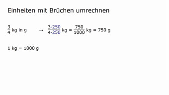 Einheiten mit Brüchen umrechnen