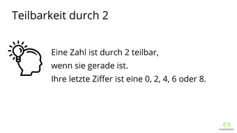 Teilbarkeit durch 2