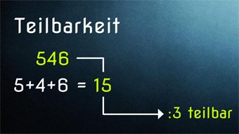 Teilbarkeit - Regeln für Division durch 0, 1, 2, 3, 4